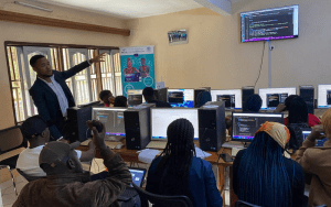 Cameroonian students training 300x188